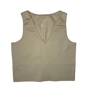 J.o&co Cream Ribbed Tank Top